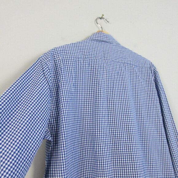 Tailorbyrd Men's Gingham Cotton Stretch Long Sleeve Shirt L Navy Sporty 256 - Picture 7 of 11